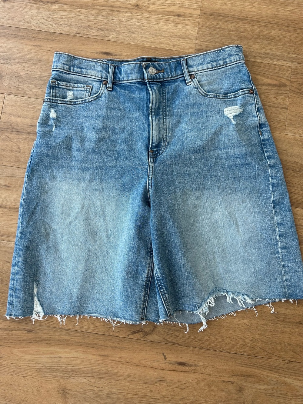 Express High-Waisted Bermuda Denim Jean Shorts Jorts 12R
